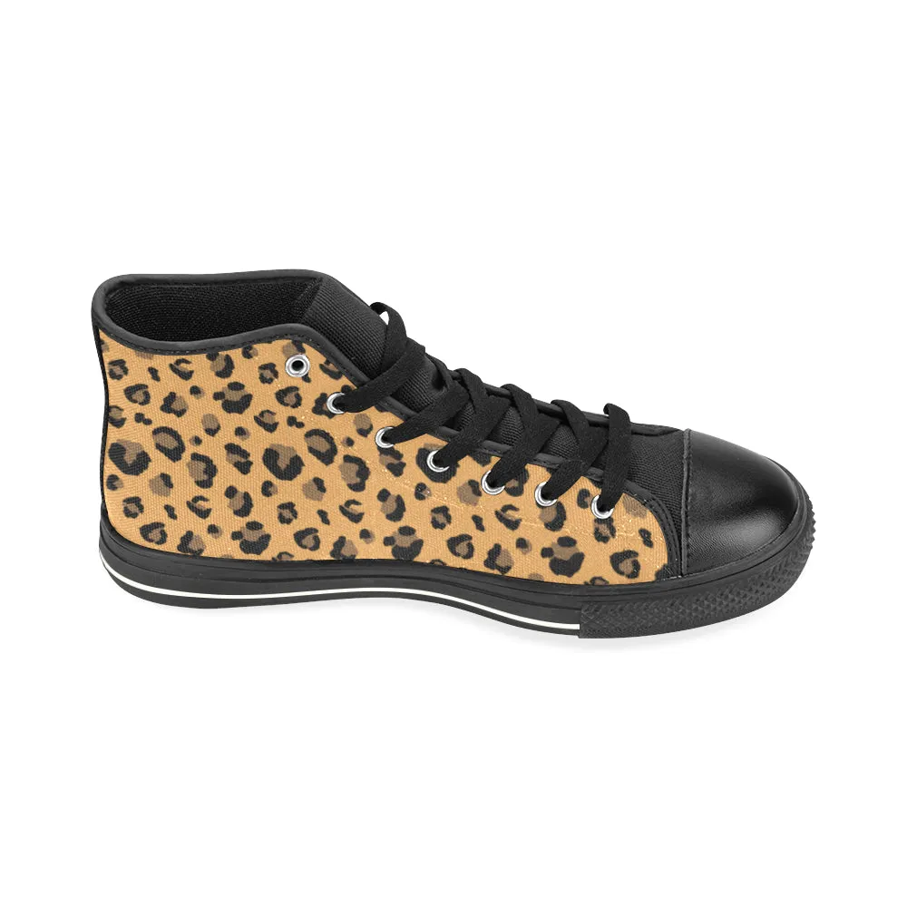 Women's Big Size Leopard Print High Top Canvas Shoes