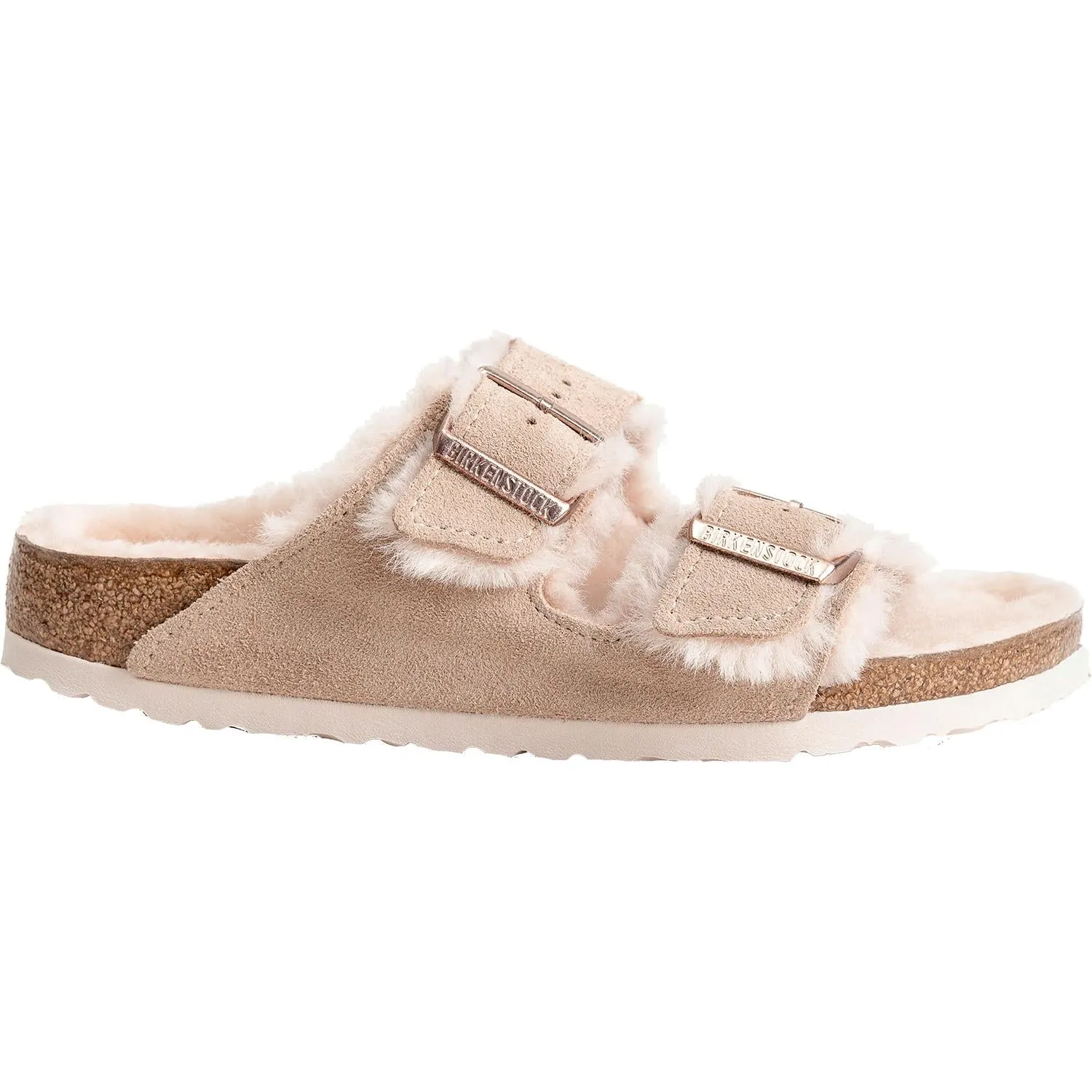 Women's Birkenstock Arizona Shearling Nude/Rose Suede