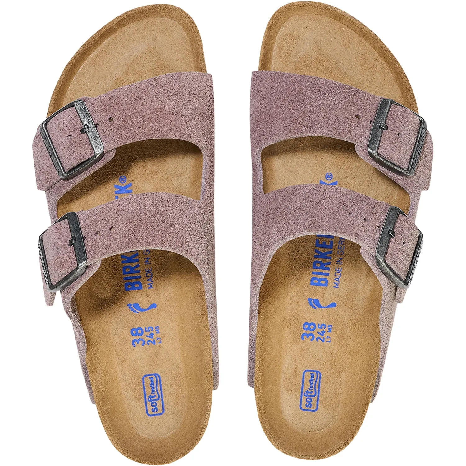 Women's Birkenstock Arizona Soft Footbed Faded Purple Suede