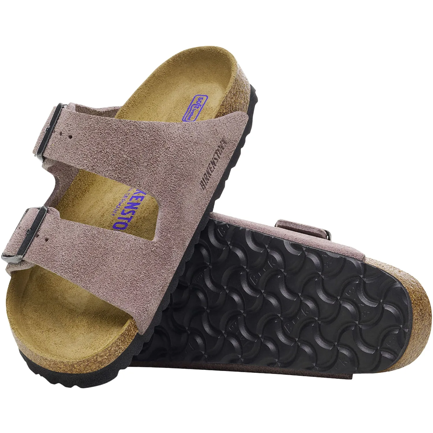 Women's Birkenstock Arizona Soft Footbed Faded Purple Suede