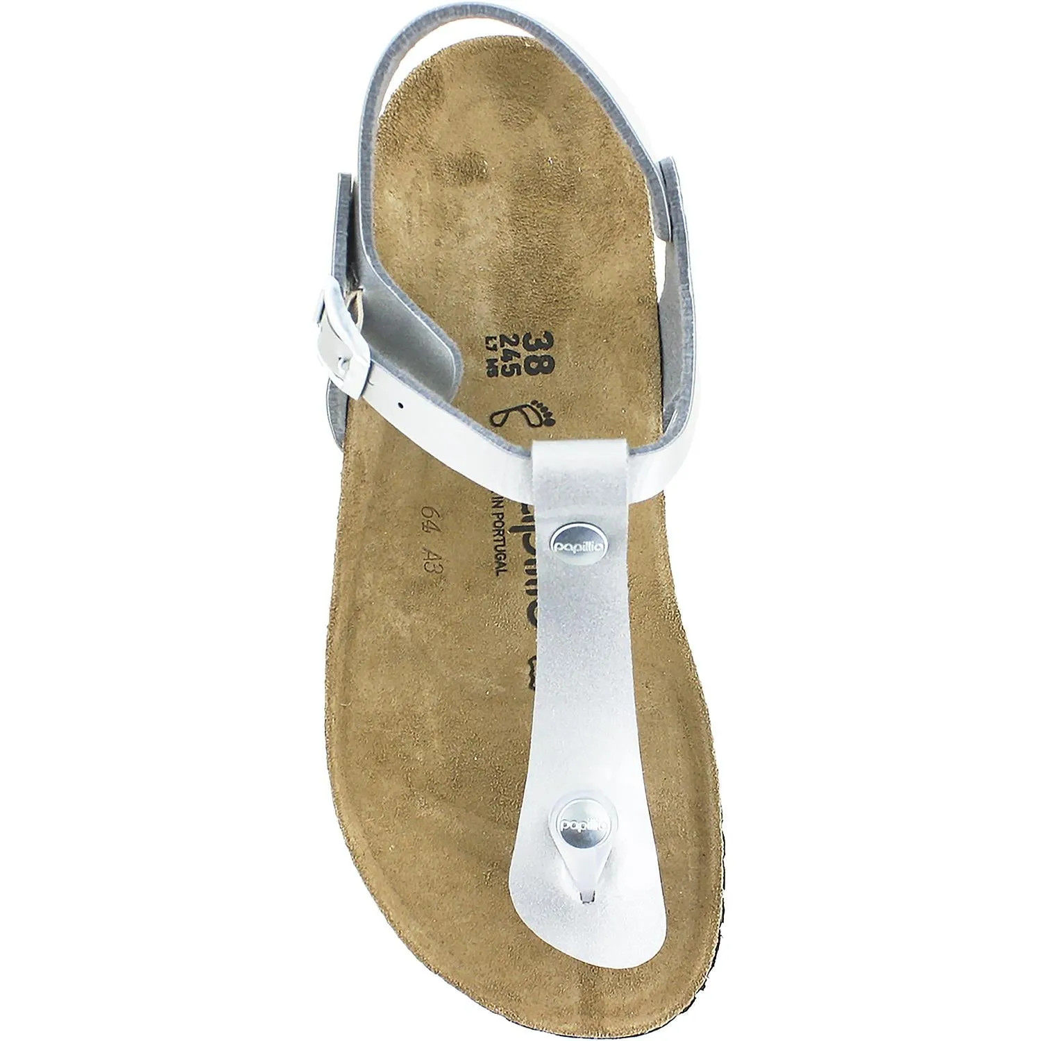 Women's Birkenstock Ashley Metallic Silver Birko-Flor