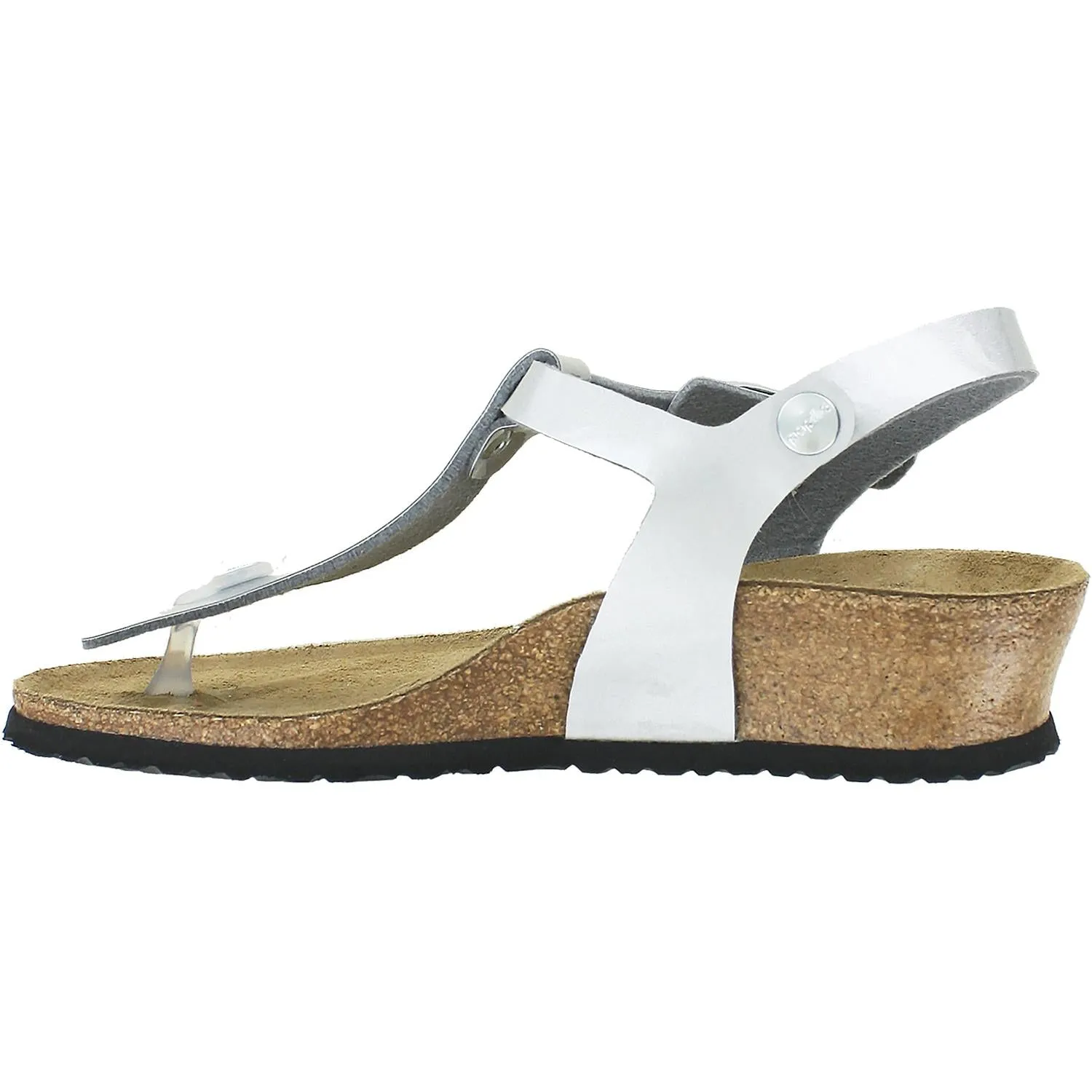 Women's Birkenstock Ashley Metallic Silver Birko-Flor