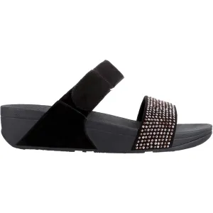 Women's Fit Flop Lulu Popstud Slide Black Suede