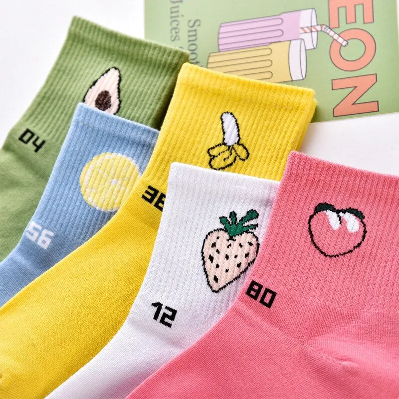 Womens Fruit Series Quarter Length Socks