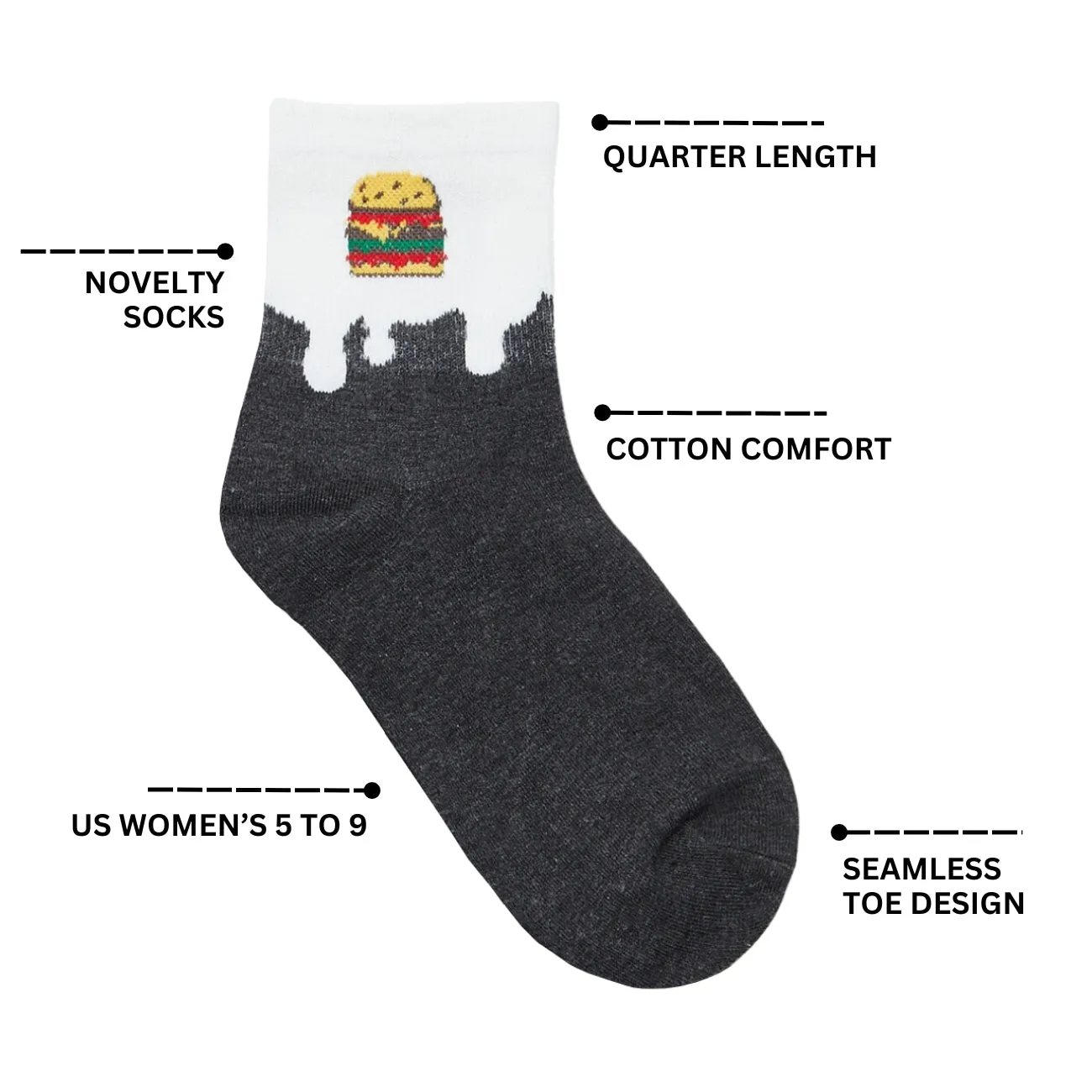 Womens Fruit Series Quarter Length Socks