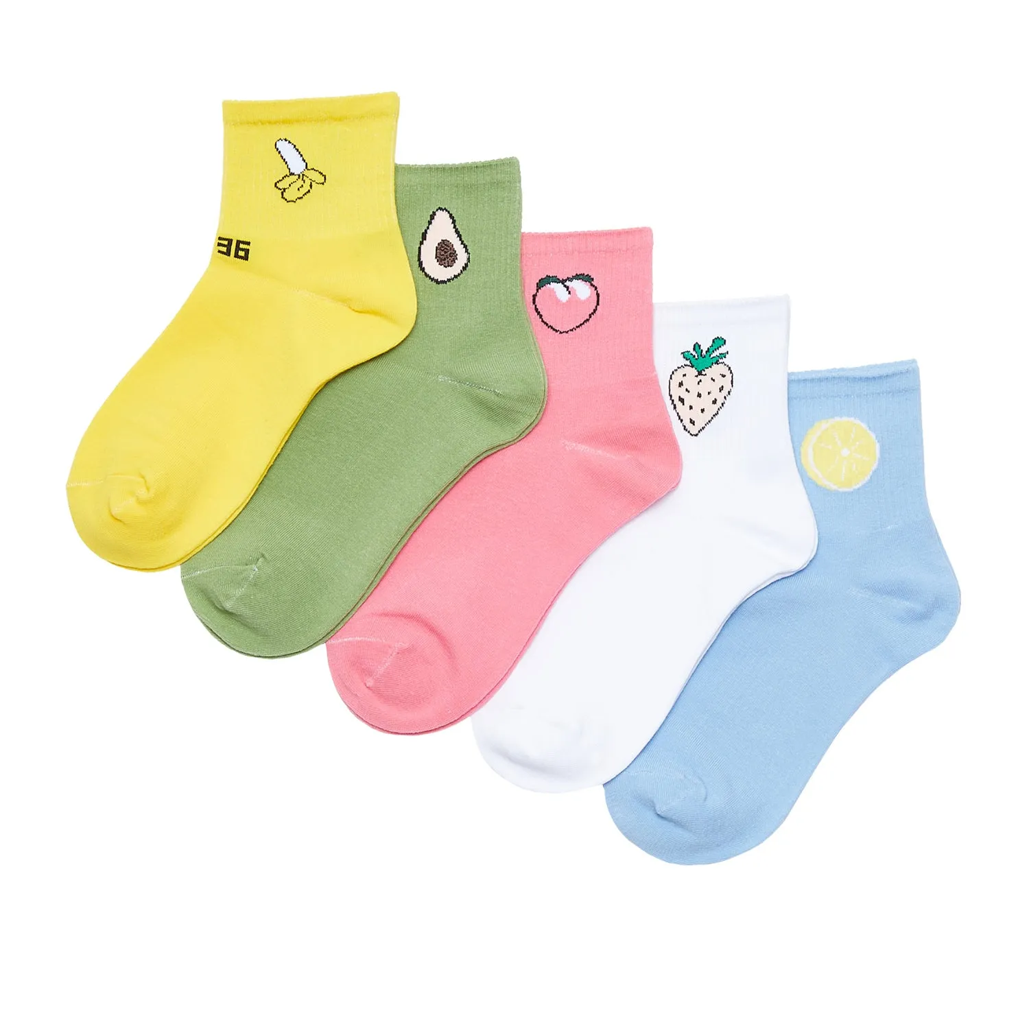 Womens Fruit Series Quarter Length Socks