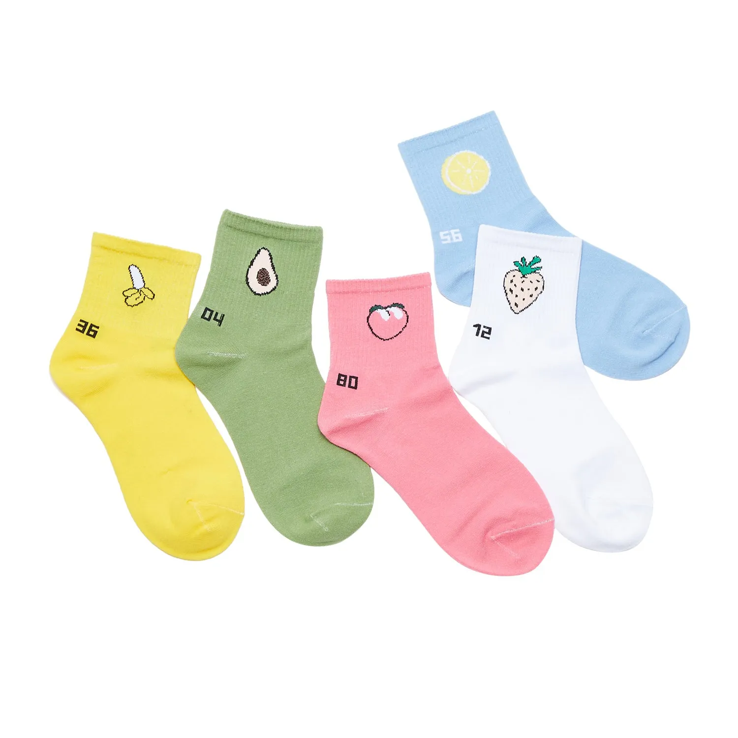 Womens Fruit Series Quarter Length Socks