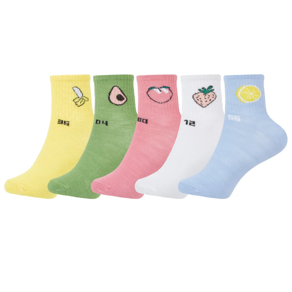 Womens Fruit Series Quarter Length Socks