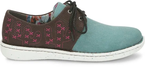 Women's Justin Turquoise Cac-tie Round Toe Casual Shoes