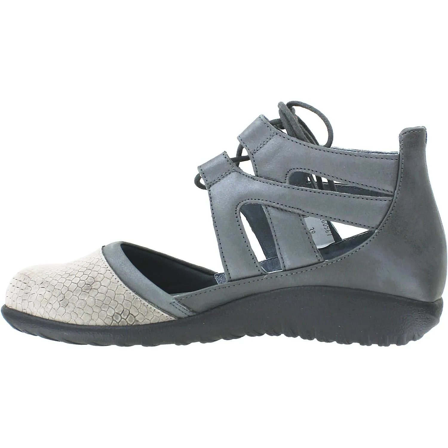 Women's Naot Kata Grey Iguana/Shadow/Tin Leather