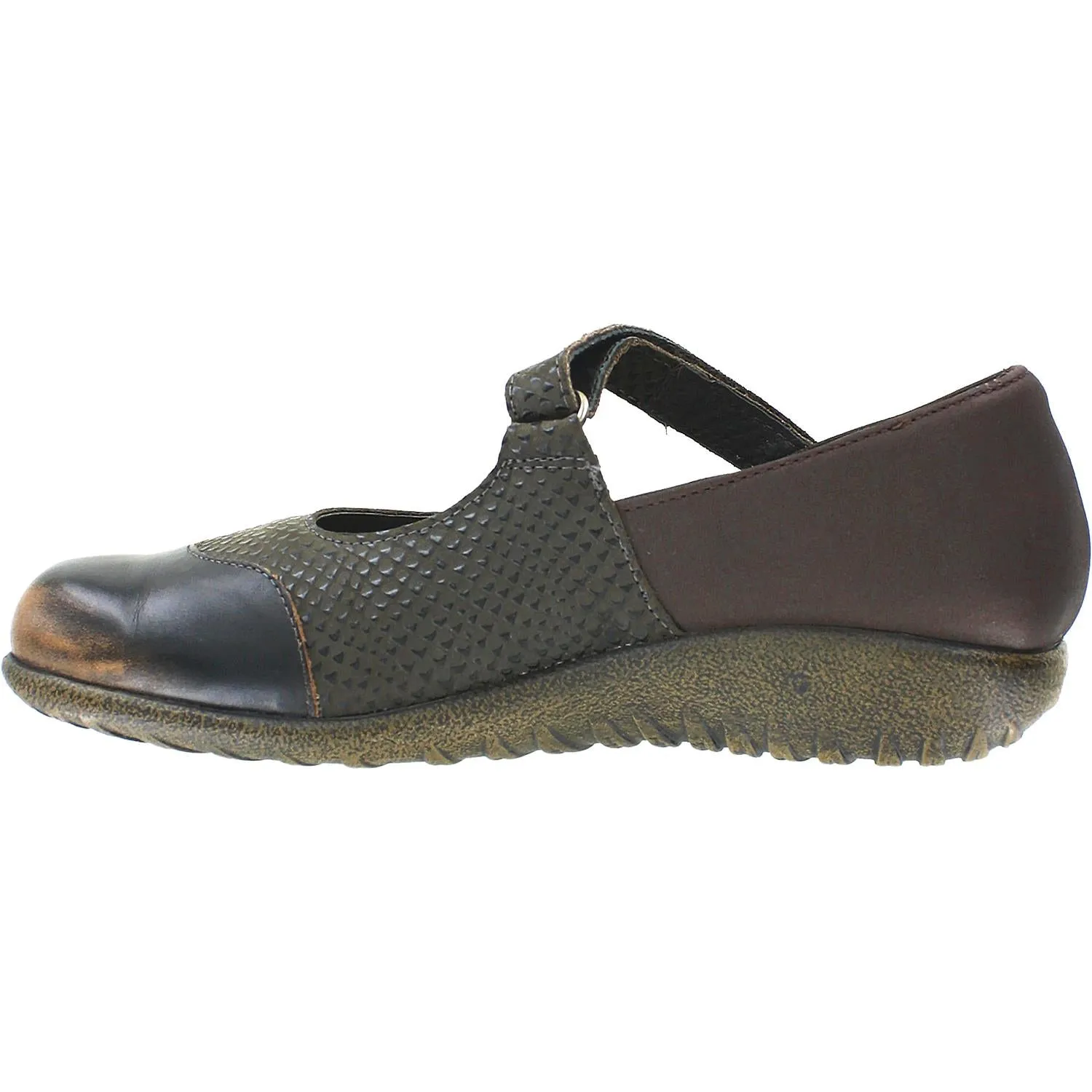 Women's Naot Luga Brown Croc/Shimmer Leather