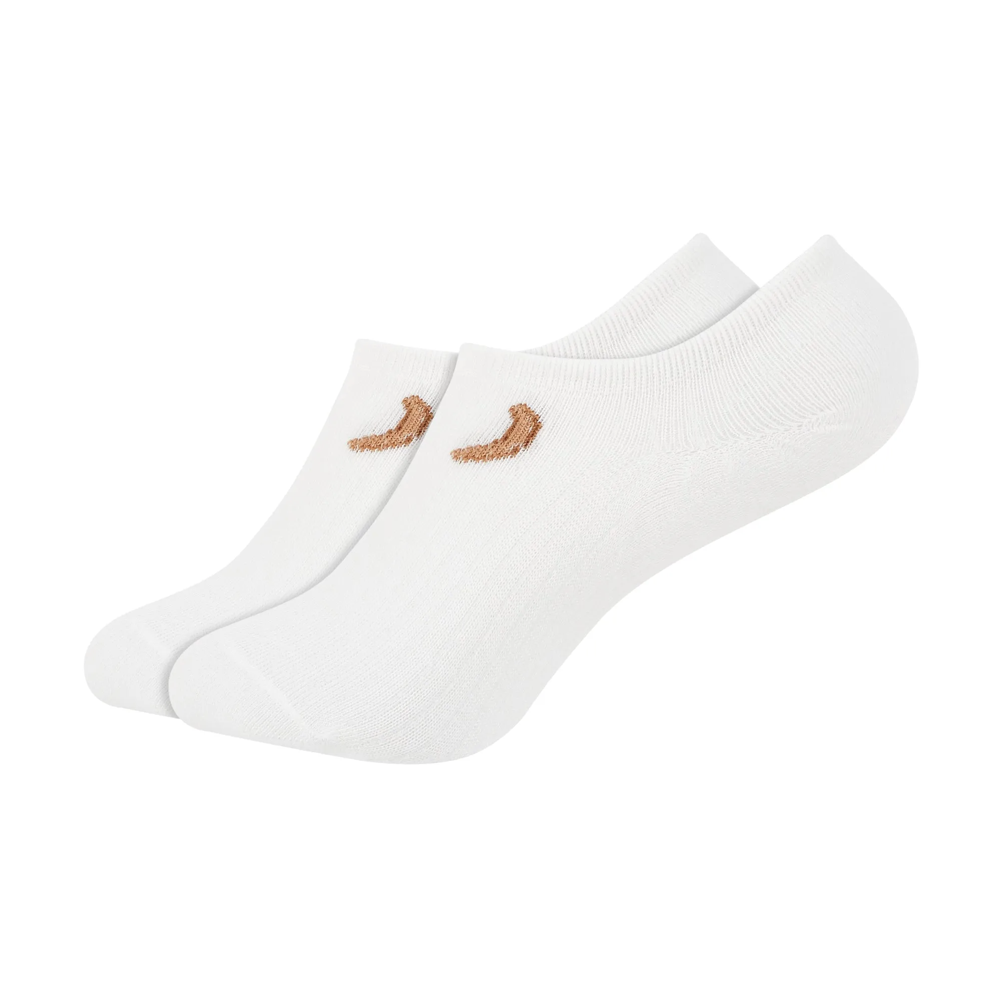 Women's Plain White Invisible Foot Socks with Print