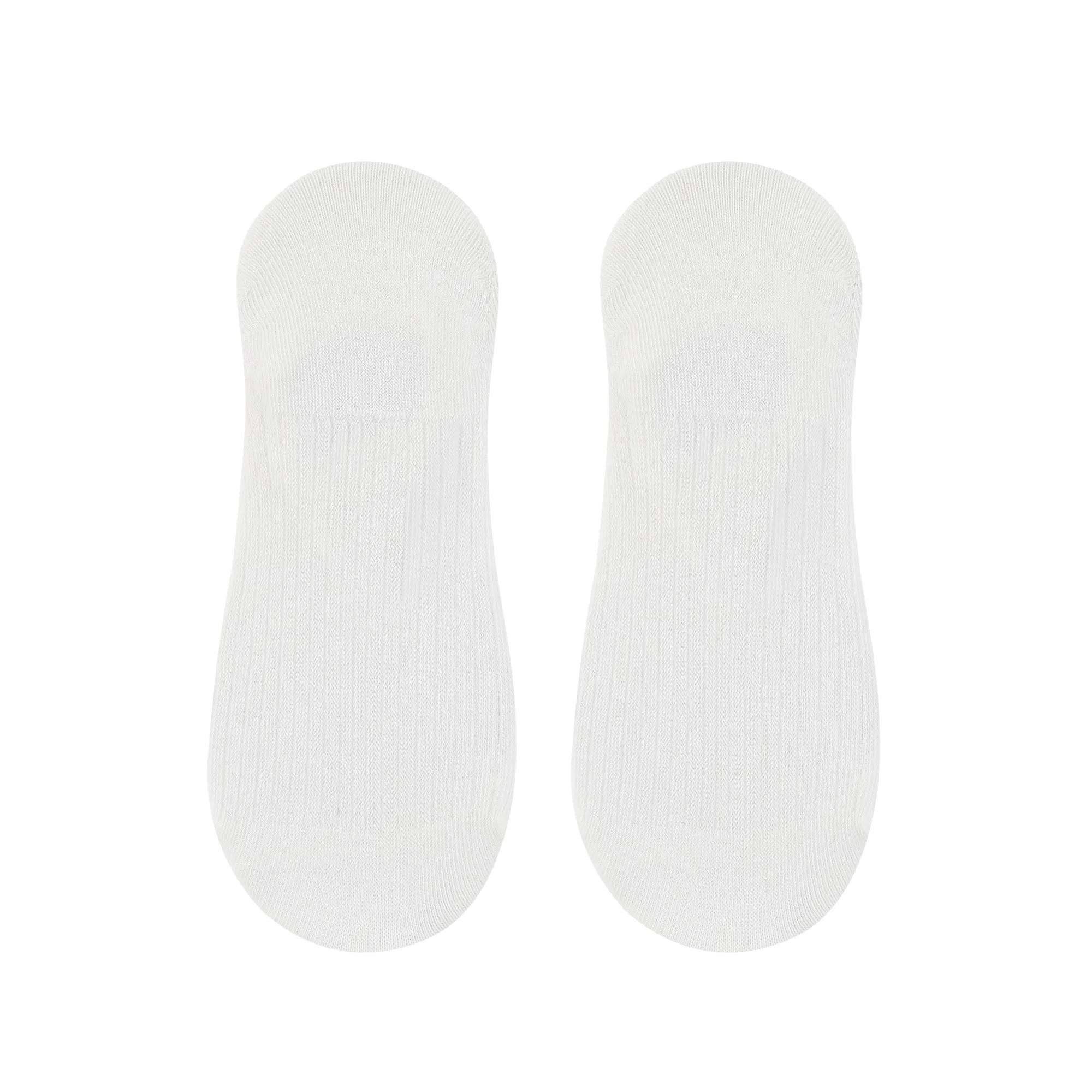 Women's Plain White Invisible Foot Socks with Print