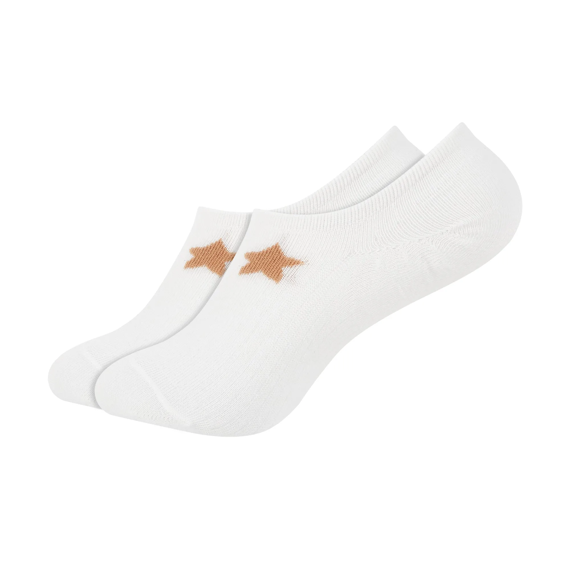 Women's Plain White Invisible Foot Socks with Print