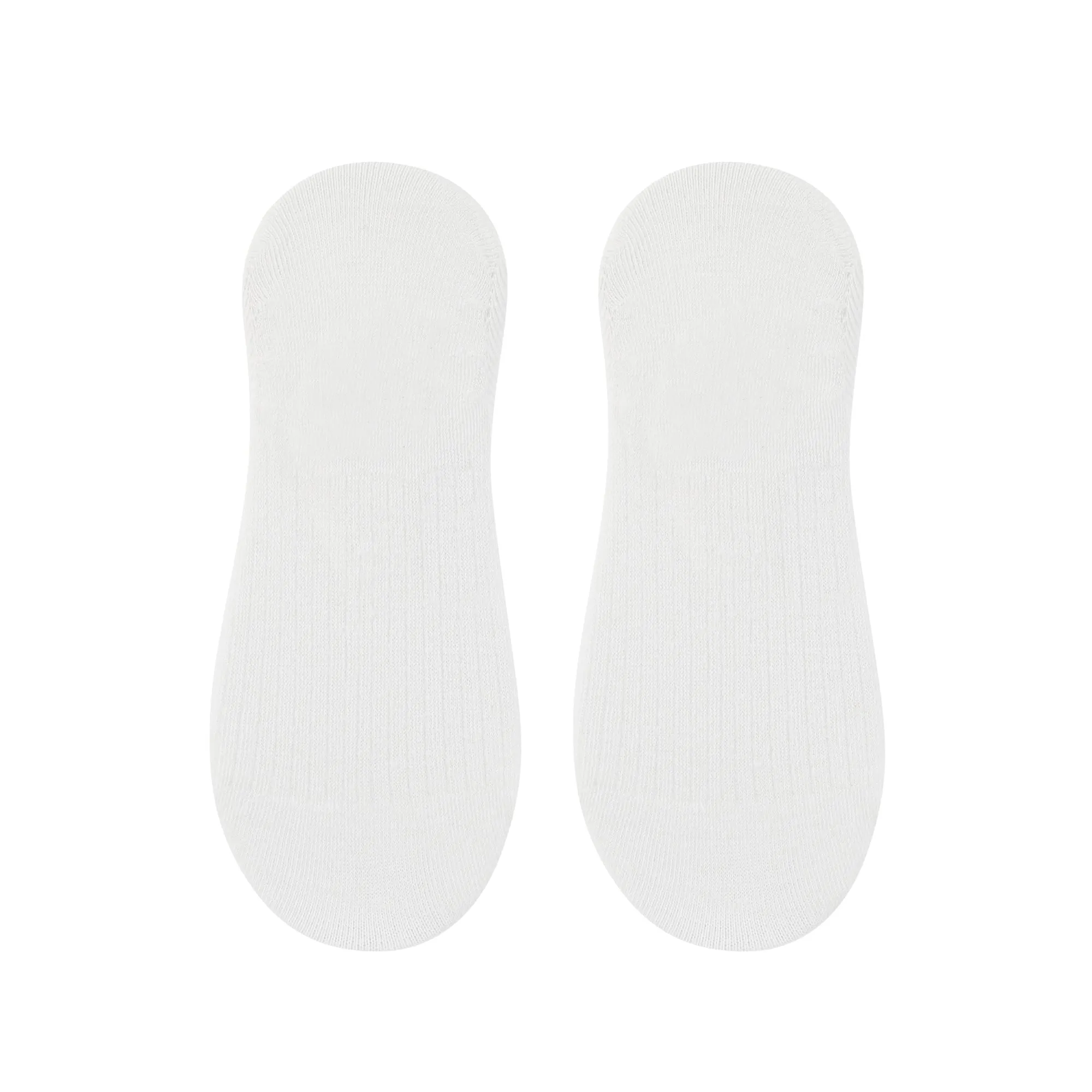 Women's Plain White Invisible Foot Socks with Print