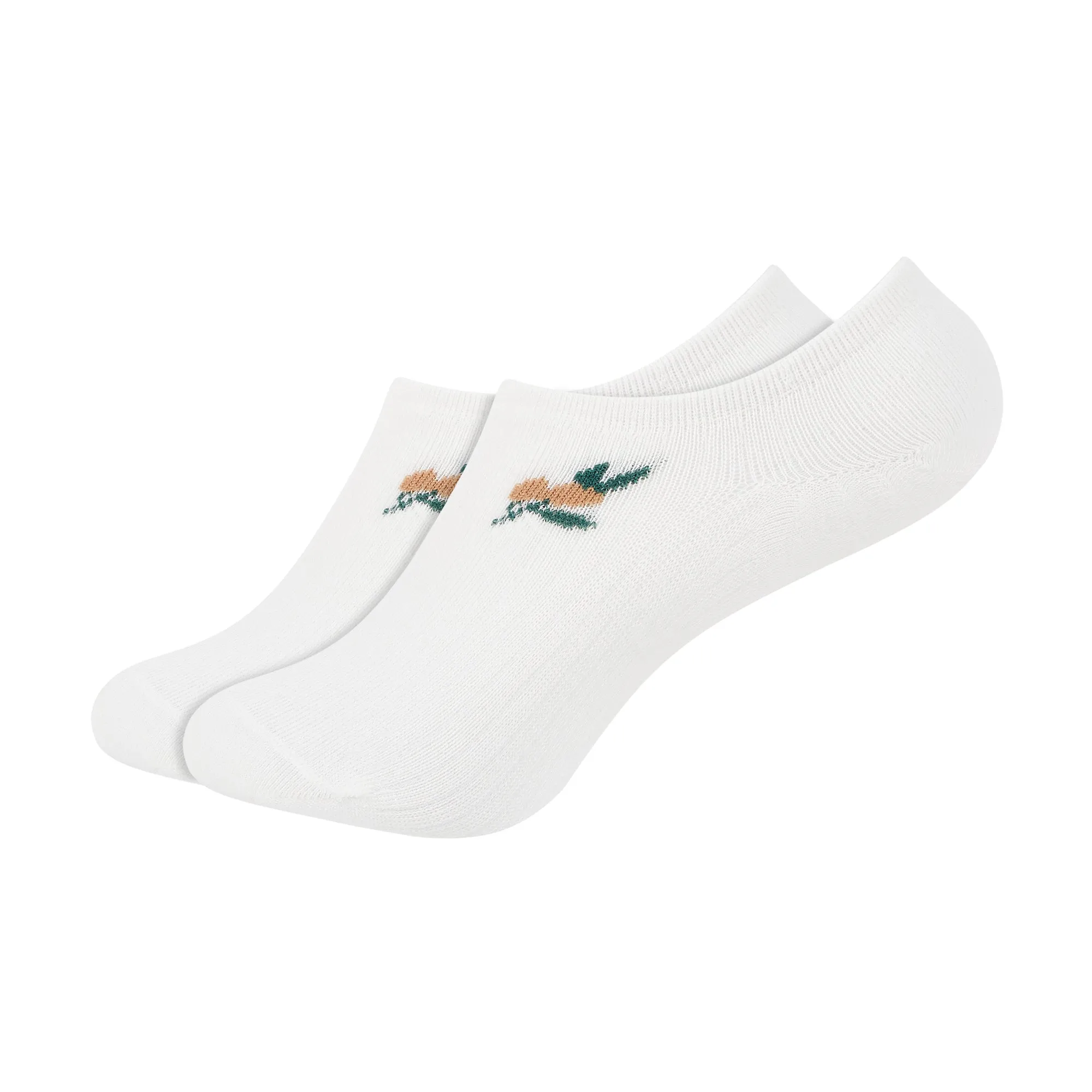 Women's Plain White Invisible Foot Socks with Print