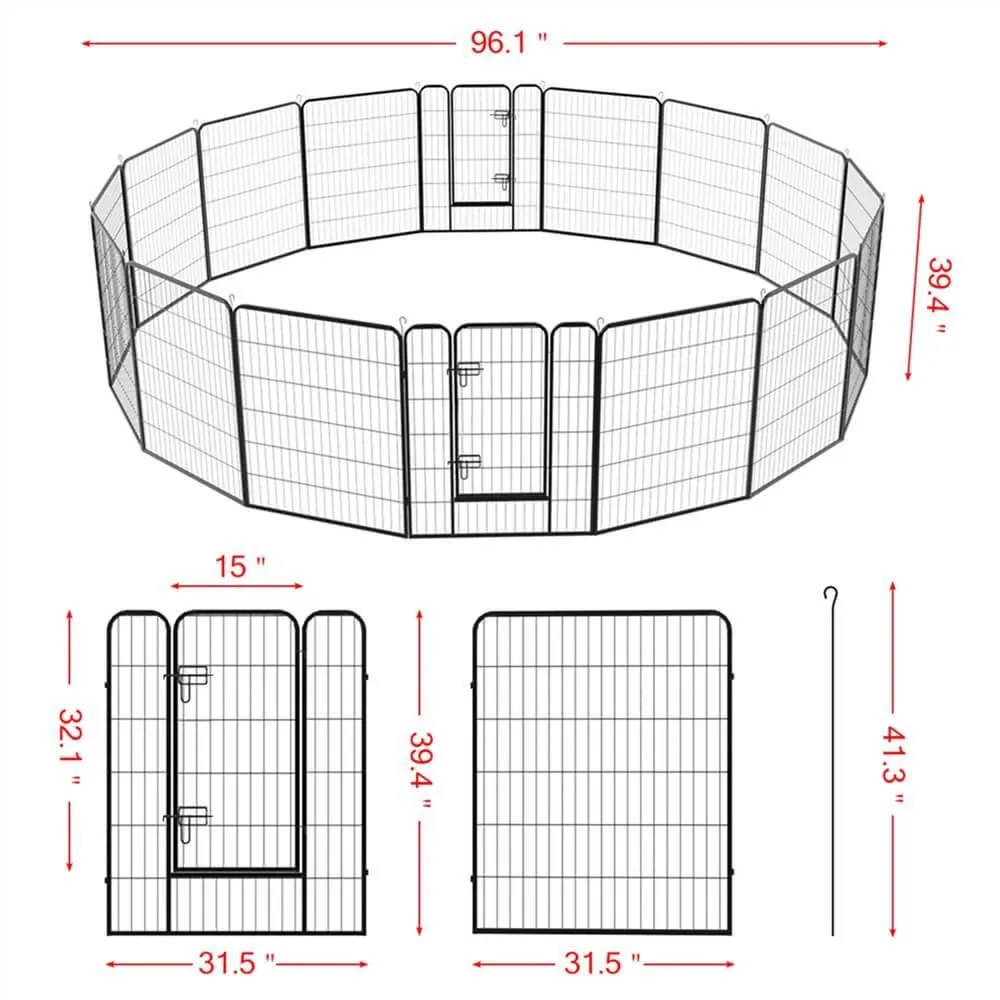 Yaheetech Dog Playpen 16 Panels 40 Inch