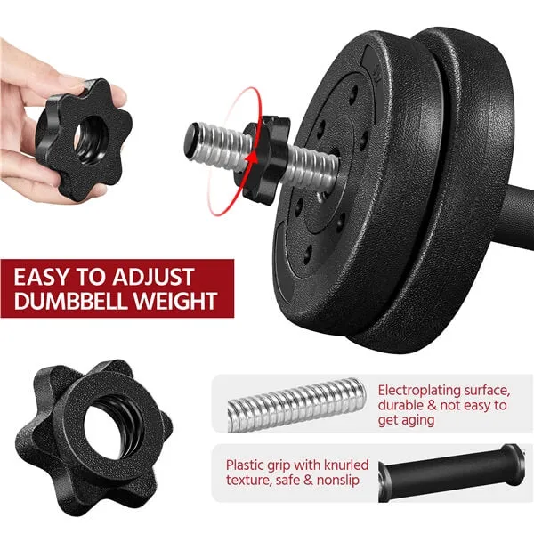 Yaheetech Exercise Fitness Dumbbells Plastic Metal Adjustable