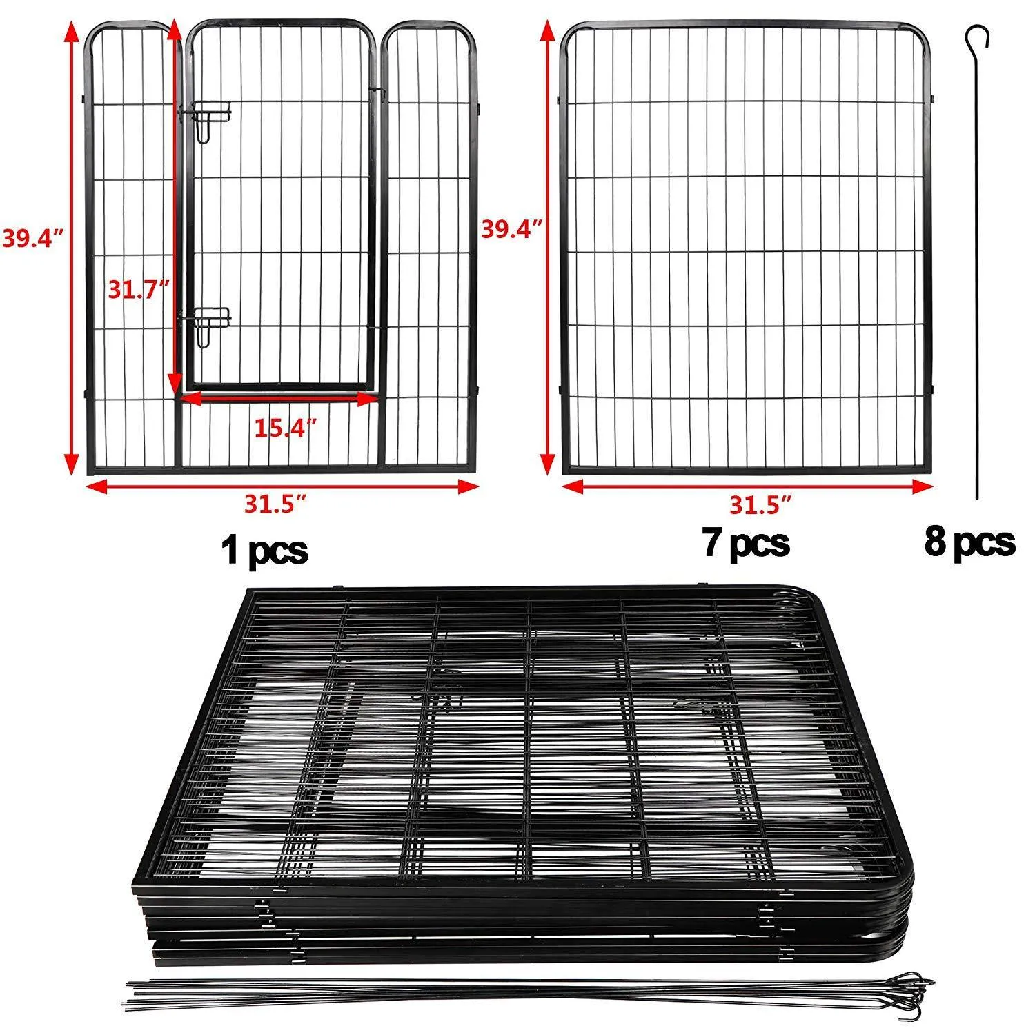 ZENY™ Dog & Cat Playpen Foldable Metal Exercise 8 Panel Design