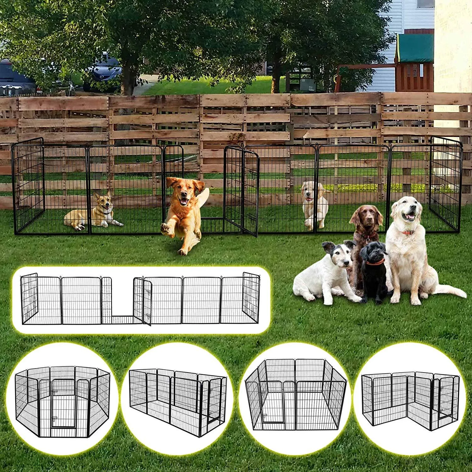 ZENY™ Dog & Cat Playpen Foldable Metal Exercise 8 Panel Design