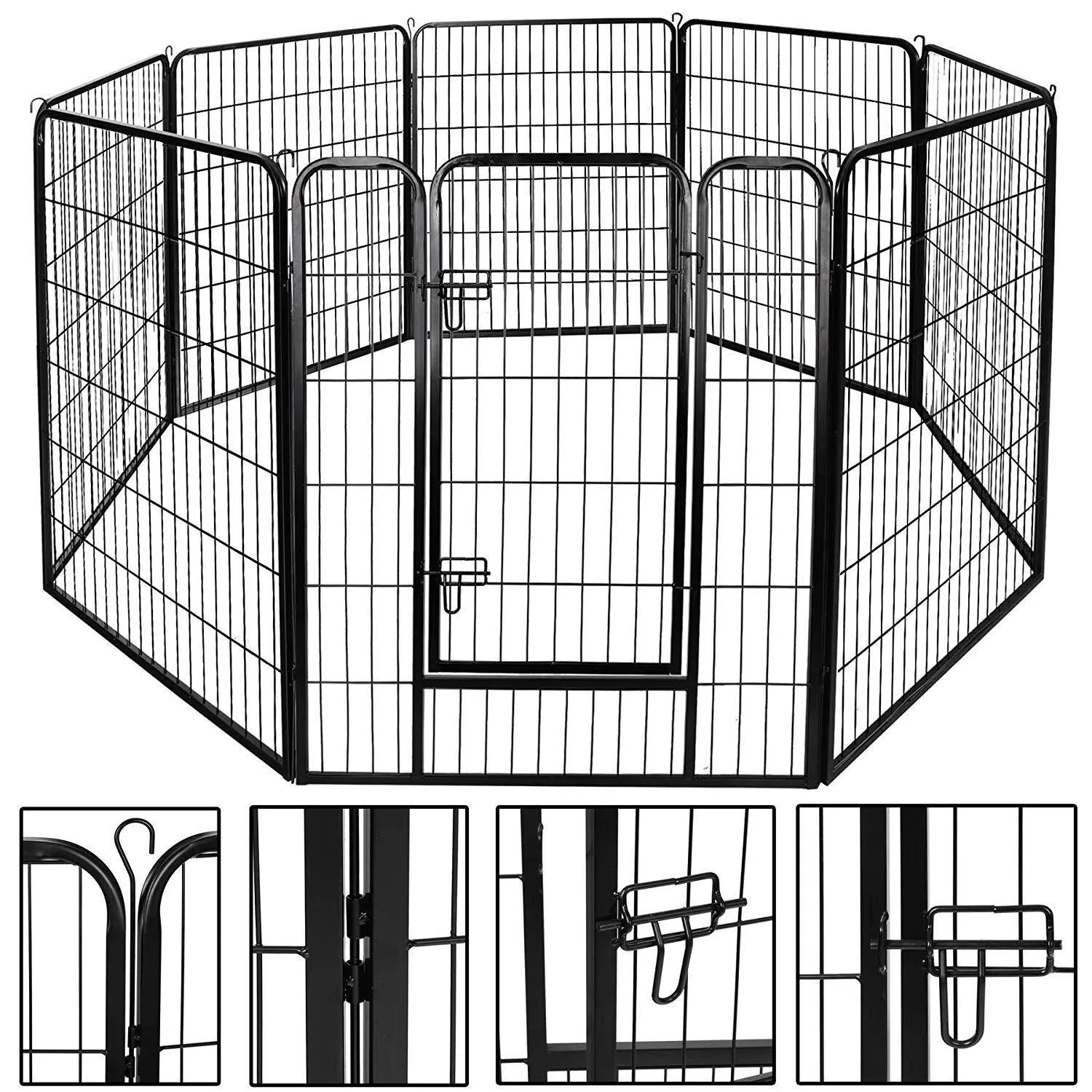 ZENY™ Dog & Cat Playpen Foldable Metal Exercise 8 Panel Design