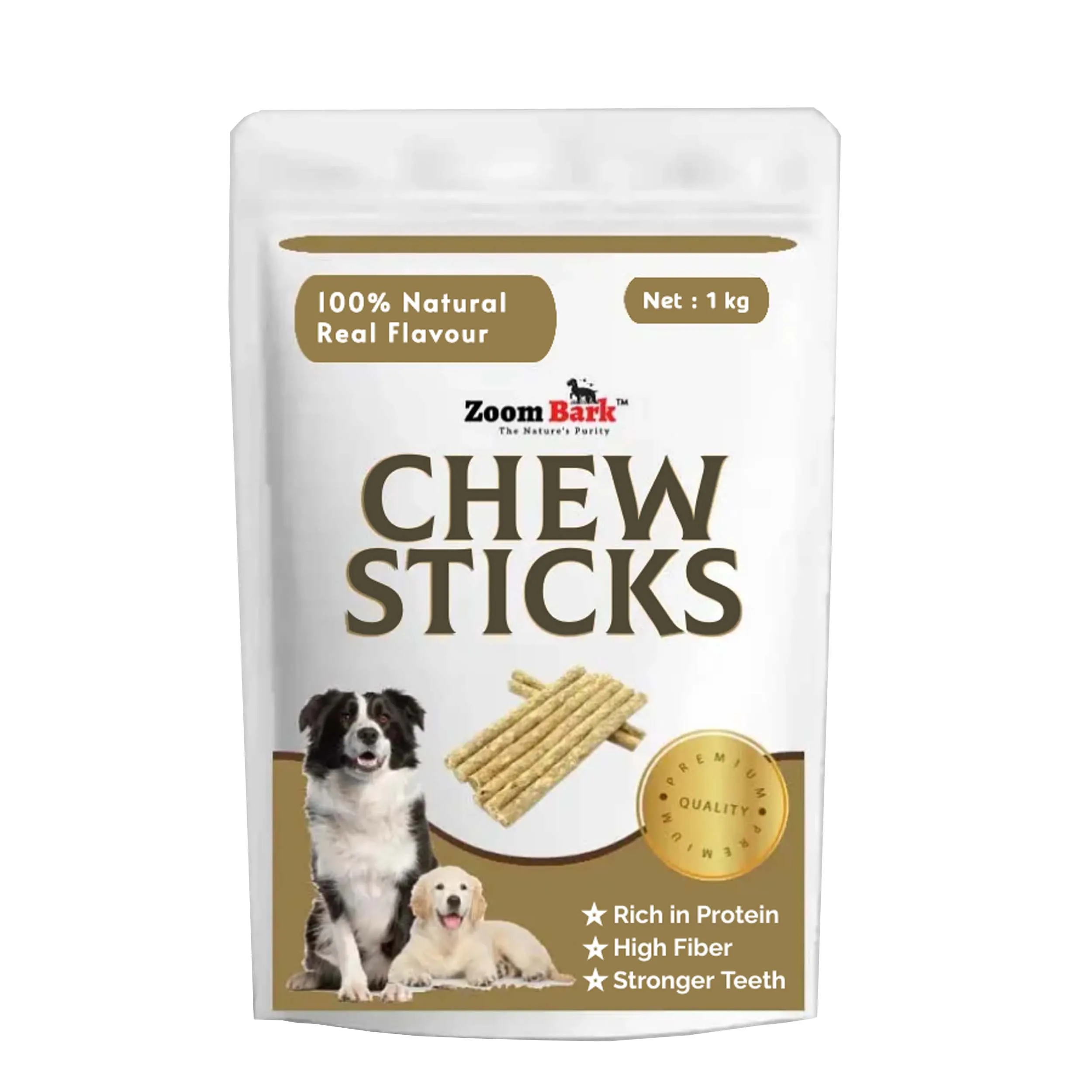 Zoom Bark Dog Rawhide Munchy Chew Sticks Natural Flavour for dogs 1 Kg